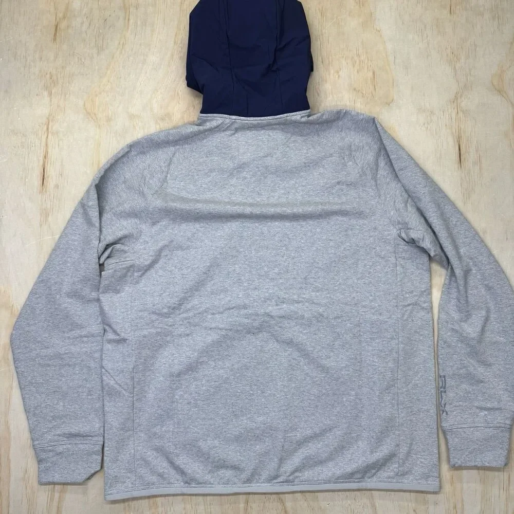 NEW RLX Golf Ralph Lauren Mens Performance Terry 1/2-Zip Hoodie 2XL Blue Gray